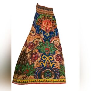 Flying Tomato Bold Smocked Top Strapless Maxi Tassled Sundress Size S